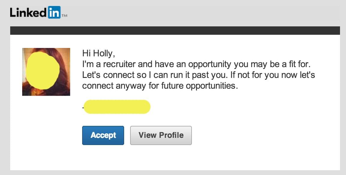 LinkedIn Connection request email message